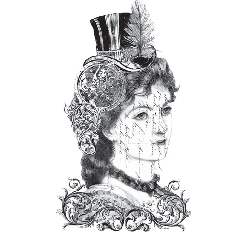 #2581 - Steampunk Woman Little Heads - Steampunk/Woman